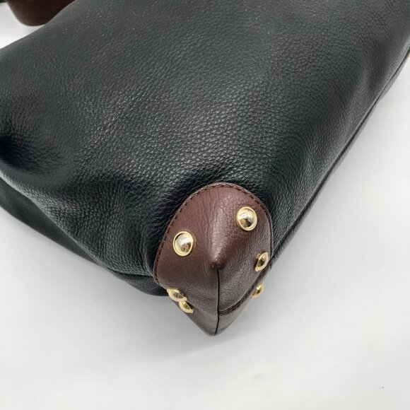 Michael Kors Black & Brown Pebbled Leather Joplin Shoulder Hobo Bag - Picture 6 of 10